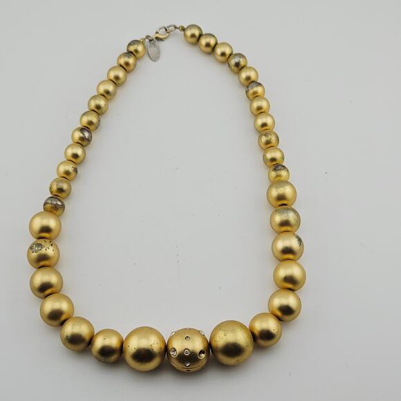 Gold Beaded Statement Necklace by George - Picture 1 of 6